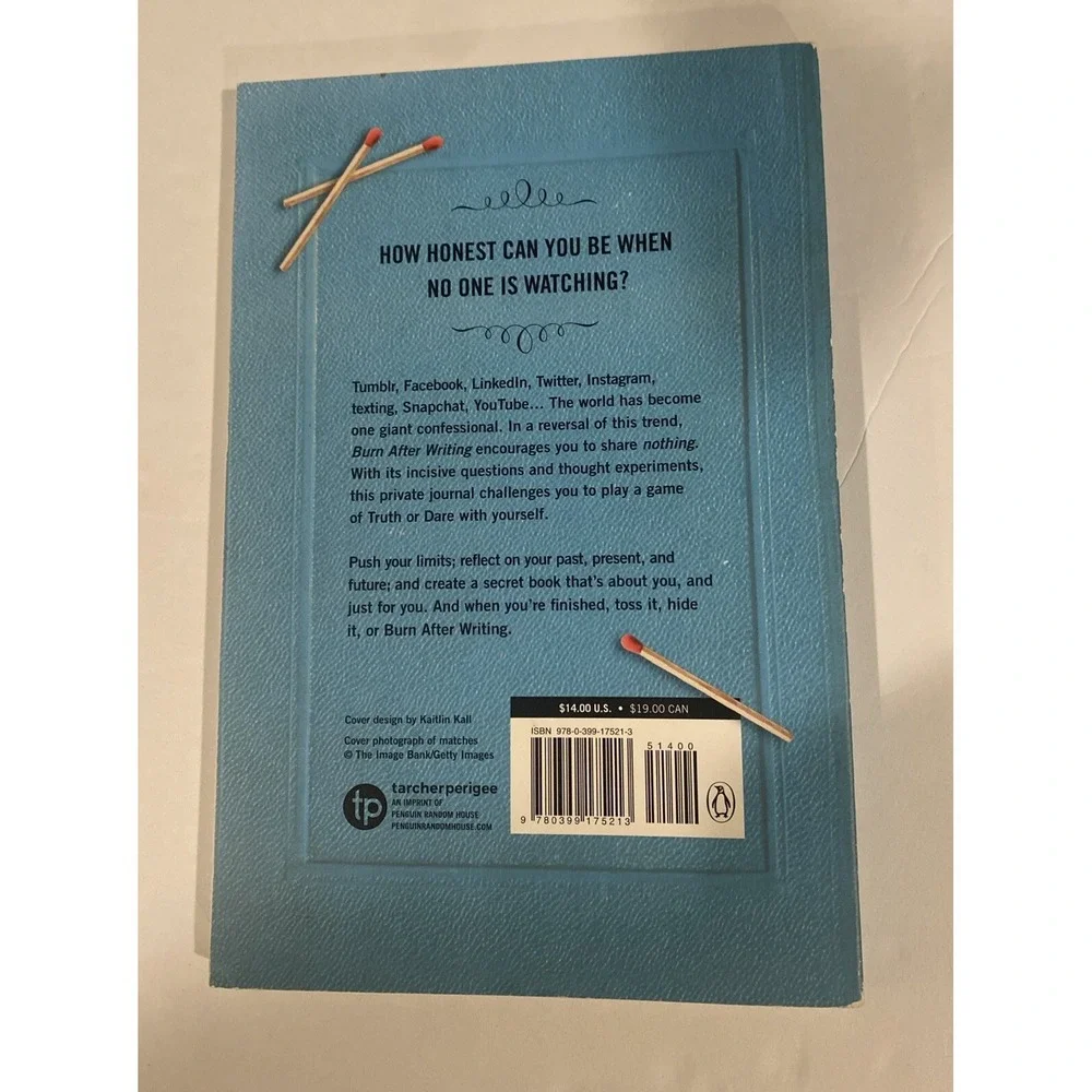 Burn after Writing by Sharon Jones (2015,‎ Trade Paperback)